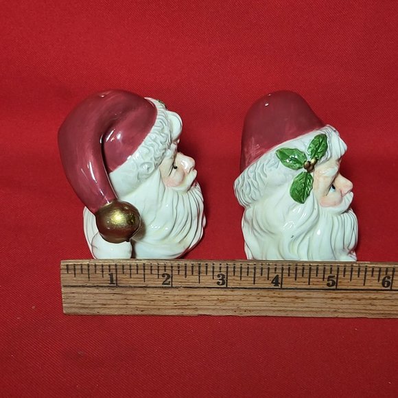 VTG Fitz and Floyd Christmas Holiday Santa Claus Face Salt & Pepper Shaker Set - Picture 10 of 13